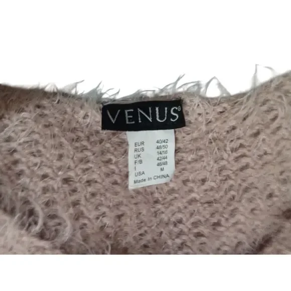 Venus Soft & Fluffy Cozy Knit Barbie Core Dinner Party Mini Sweater Dress Sz M - Picture 6 of 10